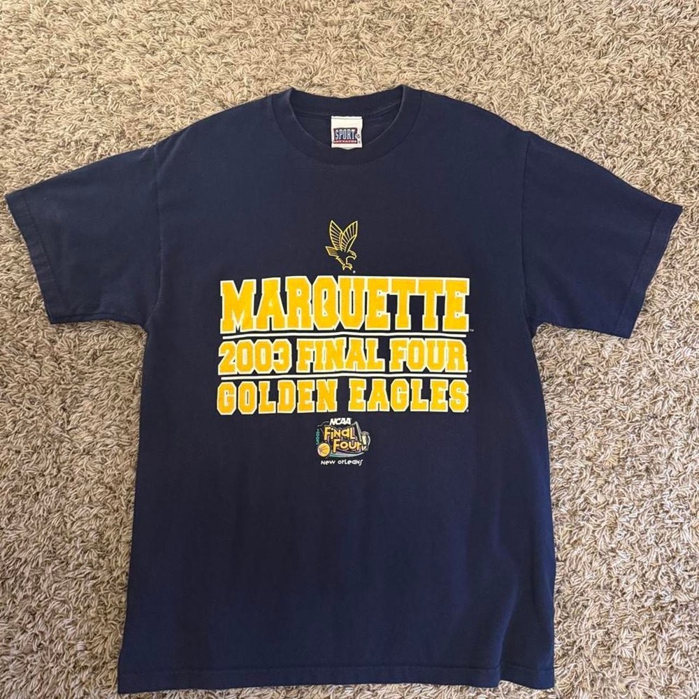 Sport Attack Marquette T-Shirt Men Medium Navy Excellent 2003 NCAA Final Four